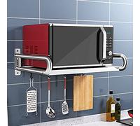 WDSOPK Stainless Steel Microwave Stand & Storage Rack Wall Mounted Oven Shelf Bracket Multifunctional for Kitchen Spices & Appliances Durable & Stylish Solution (Stainless Steel 58Cm)