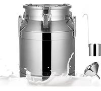 WDSOPK Stainless Steel Milk Can Tote 15L-60L Wine Barrel Silicone Seal Lid with Filler for Commercial Livestock Farm (40L(36x56cm))