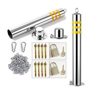 WDSOPK Stainless Steel Parking Barrier Post,2 Pack Parking Bollards,Detachable Locking Interceptor Parking Lane Security Pile (76×800mm)