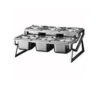 WDSOPK Stainless Steel Spice Rack with Retractable Cover 6 Compartment Kitchen Storage Solution for Countertop Space Saving and Easy Access Spice Holder