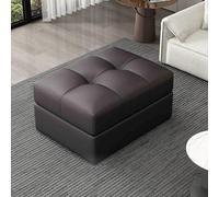 WDSOPK Stylish Dark Green Leather Foot Stool & Storage Bench - Multifunctional Pouffe Shoe Change Seat Bedroom Vanity End of Bed(Dark Grey-80x60x43cm)