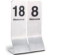 WDSOPK Table Numbers Weddings 1-30, 18Cmx6Cm Brushed Stainless Steel Table Numbers L-Shaped Place Cards For Restaurant Cafe Bar Seating, Birthday Anniversary Events Party
