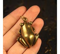WDSOPK Tea Pets Mini Home Decoration Accessories Statue Sculpture Sculptures For Home Statues And Figurines Brass Vintage Frog Keychain Pendant Car Key Key Ring Copper Hollow Animal Bag Hanging Type
