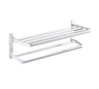 WDSOPK Towel Rails Wall Mounted Bath Towel Rack,Stainless Steel Towel Bar Rails Double Bath Towel Holder Wall-Mountedtowel Rack Hanger Towel Shelf (60Cm)
