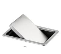 WDSOPK Trash Can Stainless Steel Countertop Built-in Trash Can Cabinet Dining Table Waste Recycling Kitchen Hidden Garbage Can Lid