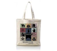 WDSXWH Canvas Tote Bag Aesthetic for Women,Reusable Canvas Cute Shoulder Bag for Grocery, Shopping, Beach & Daily Use, In My Hamilton Era, M