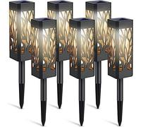 WdtPro Solar Lights Outdoor Garden, 6 Pack Garden Lights Solar Powered Waterproof with Warm White LED Lights, Solar Garden Ornaments Outdoor for Patio, Yard, Pathway Dusk to Dawn Auto On/Off