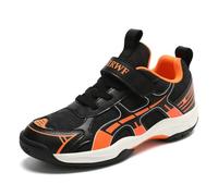 WDUDSUDUW Kids Slip on Sneakers -Boys Girls Badminton Shoes Table Tennis Tennis Shoes for All Courts I Strong Support and Shock Absorption (Big Kids/Little Kids),Black,2.5 UK