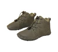WDUDSUDUW Kids Winter Snow, Fur Lined Zero Drop Sole,Boots Boys Girls Wide Toe Box Warm Barefoot Hiking Shoes,Army Green,12.5 Little Kids