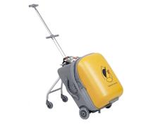 WDUDSUDUW Ride-On Luggage for Kids, Large Luggage with Child Seat Design, 20-Inch Hardshell Travel Carry-On Luggage,Yellow,Standard Type