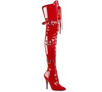 WDUDSUDUW Women's 4.72-Inch Stiletto Over-The-Knee Boots with Side Zipper Design, Suitable for Wedding Parties, Fashion Shows, and More.,A Red,9 UK