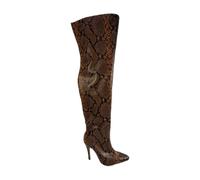 WDUDSUDUW Women's 4.72-Inch Stiletto Over-The-Knee Boots with Side Zipper Design, Suitable for Wedding Parties, Fashion Shows, and More.,Brown Snakeskin Pattern,4.5 UK