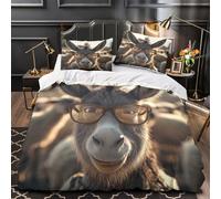 WDVBAIIOE Funny donkey 3D Printed Quilt Cover 3-Piece Ultra-Soft Microfibre Anti-Fade Cartoon whimsical Duvet Insert Cover 2 Pillowcases Zip Closure Fade-Resistant Adults & Couples Single（140x200cm）