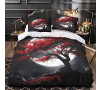 WDVBAIIOE RedTreeMoon 3D Pattern Quilt Cover 3pcs 100% Microfibre Anti-Fade Easy Care FantasyArtStyle Duvet Insert Cover 2 Pillowcases Zip Closure Bedding Boys Bedroom Super king（260x220cm）