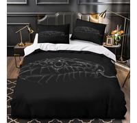 WDVBAIIOE snake head 3D Print Duvet Cover Set 3pcs Microfibre Lightweight Concealed black and white sketch Duvet Insert Cover 2 Pillowcases Skin-Friendly Home Decor Kids & Girls King（220x240cm）