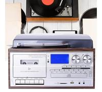 WDWDW Cassette Player Bluetooth CD Boombox Portable Radio Record with 3-Speed Turntable,AM/FM,/,USB/SD/MMC Input,Remote Control