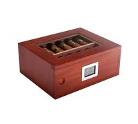 WDWDW Cigar Boxs, Humidors, Cigar Humidor Case with Hygrometer Humidifier Bar Handmade Cecigar Box Portable Travel Cigar Case Hold 12 Cigars for Men