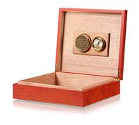 WDWDW Cigar Humidor Cigar Case Cigar Travel Case Cedar Wood Cigar Humidor with Hygrometer Portable Holds 20 Cigars Size: 216 x 241 x 63mm ble for The Office Classic Portable Cigar humidifier