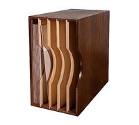 WDWDW Home Vinyl Record Storage,Tabletop Box Case,Album Holder,Oak CD Crate with Removable Partition,Holds up to 40 Records Storage