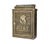 WDWDW Post box Vintage Outdoor Wall Mounted Mail Secure Outside Mailboxes/Bronze/Galvanized Steel