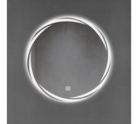 WDWDW Round LED Bathroom Mirror,Smart Touch,Ambient Light,Multifunction HD Wall,Time And Temp Display,Tricolour Lighting