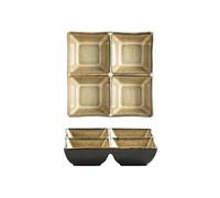 WDWDW Shape Sauce Dish 1 Piece Multifunctional Compartmentalized Plate Ceramic Snacks Dessert Bowl Snack Roasted Meat Seasoning