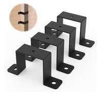 Wdwlbsm 4Pcs Black Strap Post Ties Brackets Heavy Duty Wood Deck Fence Post Tie for 2x2 Post U-Shaped Pipe Clamp Bracket Gazebo Mounting Brackets for Pipes