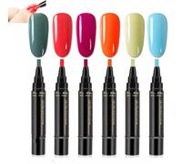 WDXIA Nail Polish Pens 3 in 1 Gel Nail Polish Pen 6Pcs Nail Polish Pen Set Quick Dry Nail Pens Gel Polish One Step Nail Gel Pen