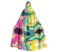 WDXQHY A horse in the sky Halloween Hooded Cloak Full Print Polyester Costume Cape for Cosplay Parties Masquerades Comic Cons Lightweight Comfortable No-Itch Fabric with Tie Closure