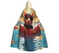 WDXQHY Adult Halloween Cape with Hood Full-Length Costume Cloak for Cosplay Parties and Themed Events 100% Polyester Comfortable Machine Washable Perfect for Halloween Balls and Conventions