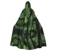 WDXQHY Banana tree leaves Halloween Hooded Cloak Full Print Polyester Costume Cape for Cosplay Parties Masquerades Comic Cons Lightweight Comfortable No-Itch Fabric with Tie Closure