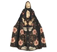 WDXQHY Big dragonfly Halloween Hooded Cloak Full Print Polyester Costume Cape for Cosplay Parties Masquerades Comic Cons Lightweight Comfortable No-Itch Fabric with Tie Closure