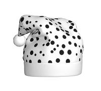 WDXQHY Black And White Polka Dot Adult Plush Christmas Hat Festive Holiday Decoration and Party Accessory Christmas hat for Adult Holiday party decorations hat