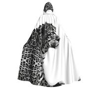 WDXQHY Black Panther Side Halloween Hooded Cloak Full Print Polyester Costume Cape for Cosplay Parties Masquerades Comic Cons Lightweight Comfortable No-Itch Fabric with Tie Closure