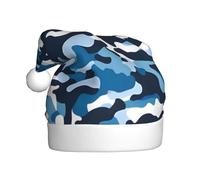 WDXQHY Blue Camo Adult Plush Christmas Hat Festive Holiday Decoration and Party Accessory Christmas hat for Adult Holiday party decorations hat