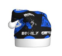 WDXQHY Blue eyes geometric pattern Adult Plush Christmas Hat Festive Holiday Decoration and Party Accessory Christmas hat for Adult Holiday party decorations hat