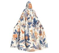 WDXQHY Blue-purple flowers Adult Halloween Cloak with Hood Comfortable Elastic Party Cape Perfect for Costumes Cosplay Halloween Parties Hooded Cloak