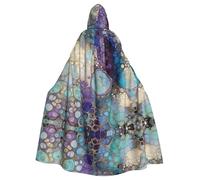 WDXQHY Colored bubbles Halloween Hooded Cloak Full Print Polyester Costume Cape for Cosplay Parties Masquerades Comic Cons Lightweight Comfortable No-Itch Fabric with Tie Closure