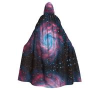 WDXQHY Colorful nebula in the universe Halloween Hooded Cloak Full Print Polyester Costume Cape for Cosplay Parties Masquerades Comic Cons Lightweight Comfortable No-Itch Fabric with Tie Closure