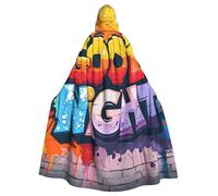 WDXQHY Coloured goodnight Adult Halloween Cloak with Hood Comfortable Elastic Party Cape Perfect for Costumes Cosplay Halloween Parties Hooded Cloak