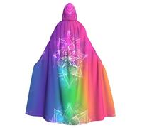 WDXQHY Coloured petals Halloween Hooded Cloak Full Print Polyester Costume Cape for Cosplay Parties Masquerades Comic Cons Lightweight Comfortable No-Itch Fabric with Tie Closure