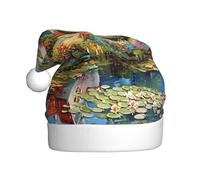 WDXQHY Cottage by the river Adult Plush Christmas Hat Festive Holiday Decoration and Party Accessory Christmas hat for Adult Holiday party decorations hat
