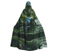 WDXQHY Cute black beetle Halloween Hooded Cloak Full Print Polyester Costume Cape for Cosplay Parties Masquerades Comic Cons Lightweight Comfortable No-Itch Fabric with Tie Closure