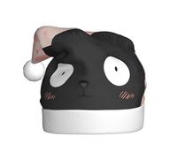 WDXQHY Cute black face cat Adult Plush Christmas Hat Festive Holiday Decoration and Party Accessory Christmas hat for Adult Holiday party decorations hat