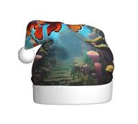 WDXQHY Cute clown fish Adult Plush Christmas Hat Festive Holiday Decoration and Party Accessory Christmas hat for Adult Holiday party decorations hat