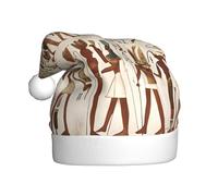 WDXQHY Egyptian frescoes Adult Plush Christmas Hat Festive Holiday Decoration and Party Accessory Christmas hat for Adult Holiday party decorations hat