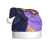 WDXQHY Eyes cat Adult Plush Christmas Hat Festive Holiday Decoration and Party Accessory Christmas hat for Adult Holiday party decorations hat