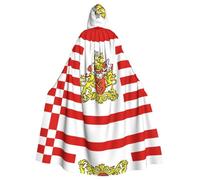 WDXQHY Flag of the Senate of Bremen Halloween Hooded Cloak Full Print Polyester Costume Cape for Cosplay Parties Masquerades Comic Cons Lightweight Comfortable No-Itch Fabric with Tie Closure
