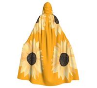 WDXQHY Four sunflowers Adult Halloween Cloak with Hood Comfortable Elastic Party Cape Perfect for Costumes Cosplay Halloween Parties Hooded Cloak
