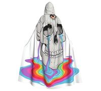WDXQHY Have a skull of tears Adult Halloween Cloak with Hood Comfortable Elastic Party Cape Perfect for Costumes Cosplay Halloween Parties Hooded Cloak
